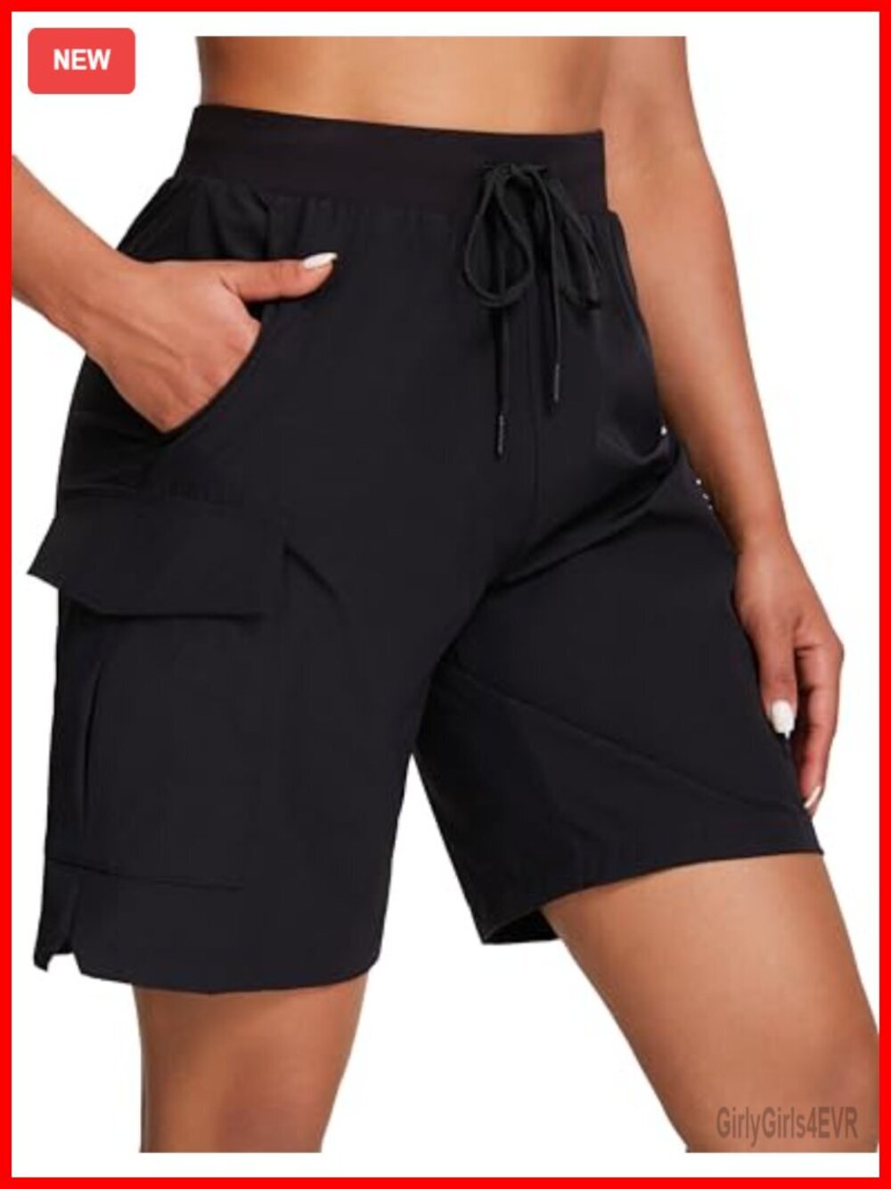 Women's Hiking Cargo Shorts Lightweight Zipper Pockets Quick Dry Stretchy